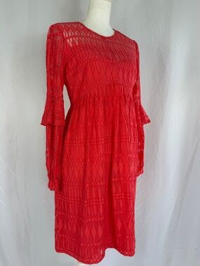 Trina Turk Wynton Long Sleeve Lace A Line Dress